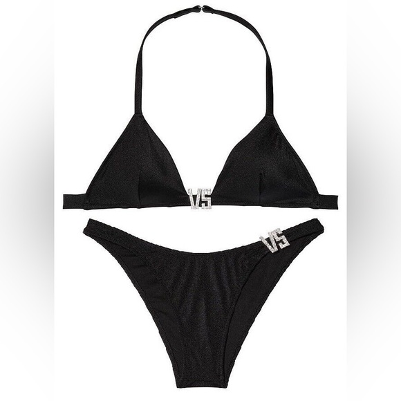 VICTORIA'S SECRET Swim *NWT* VS Shine Hardware Bling Bikini - S Top / XS Bottom